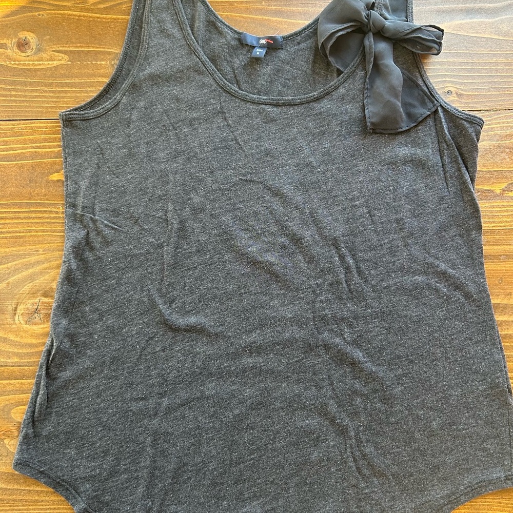 GAP Charcoal Tank Top with Bow Detail